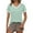 Green, variant on OSOLU Solid Color Women Casual V-Neck T-Shirt Short Sleeve Tshirts Tee Summer Fall Tops For Everyday Wear Basic Tee Versatile Tops Leisure Women Tops Dressy Casual