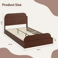 thumbnail image 2 of Yeshouse Estructura de cama de madera con cabecero y pie de cama con espacio de almacenaje, plataforma baja con listones de madera, sin somier, 2 of 8