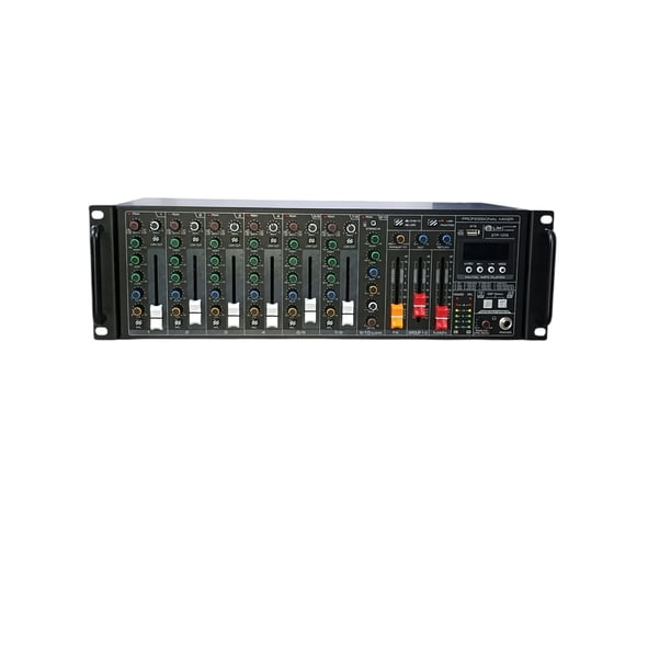 Mezcladora Amplificada SOUNDTRACK STP-1235 10 Ch 350W RMS Bluetooth 16 Efectos de audio color Negro