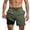Army Green, variant on Men's Swim Trunks with Compression Liner, Summer Quick Dry Beach Drawstring Board Shorts，5" Inseam(L, Blue Shark)
