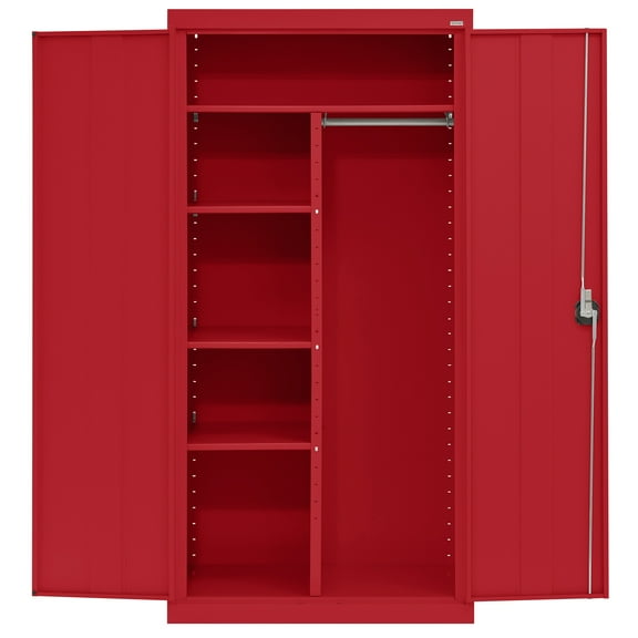 Elite Series Combination Cabinet with Adjustable Shelves, 36"W x 24"D x 72"H, Red