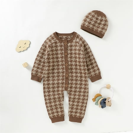 

Toddler Sweatshirt Coffee Knitted Jumpsuit Hat Ear Girls Sweaters Baby Jacket 90 Clearance Sale