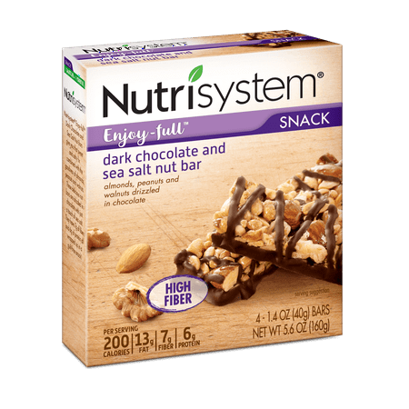 Nutrisystem Enjoy-full Dark Chocolate and Sea Salt Nut Snack Bars, 1.4 Oz, 4 Ct