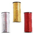 thumbnail image 3 of 3 Rolls Shiny Balloon Ribbon Curling Ribbon Roll Metallic String Craft Ribbon for Wrapping Gift - 100 Yard Per Roll (Golden+Silver+Red), 3 of 9