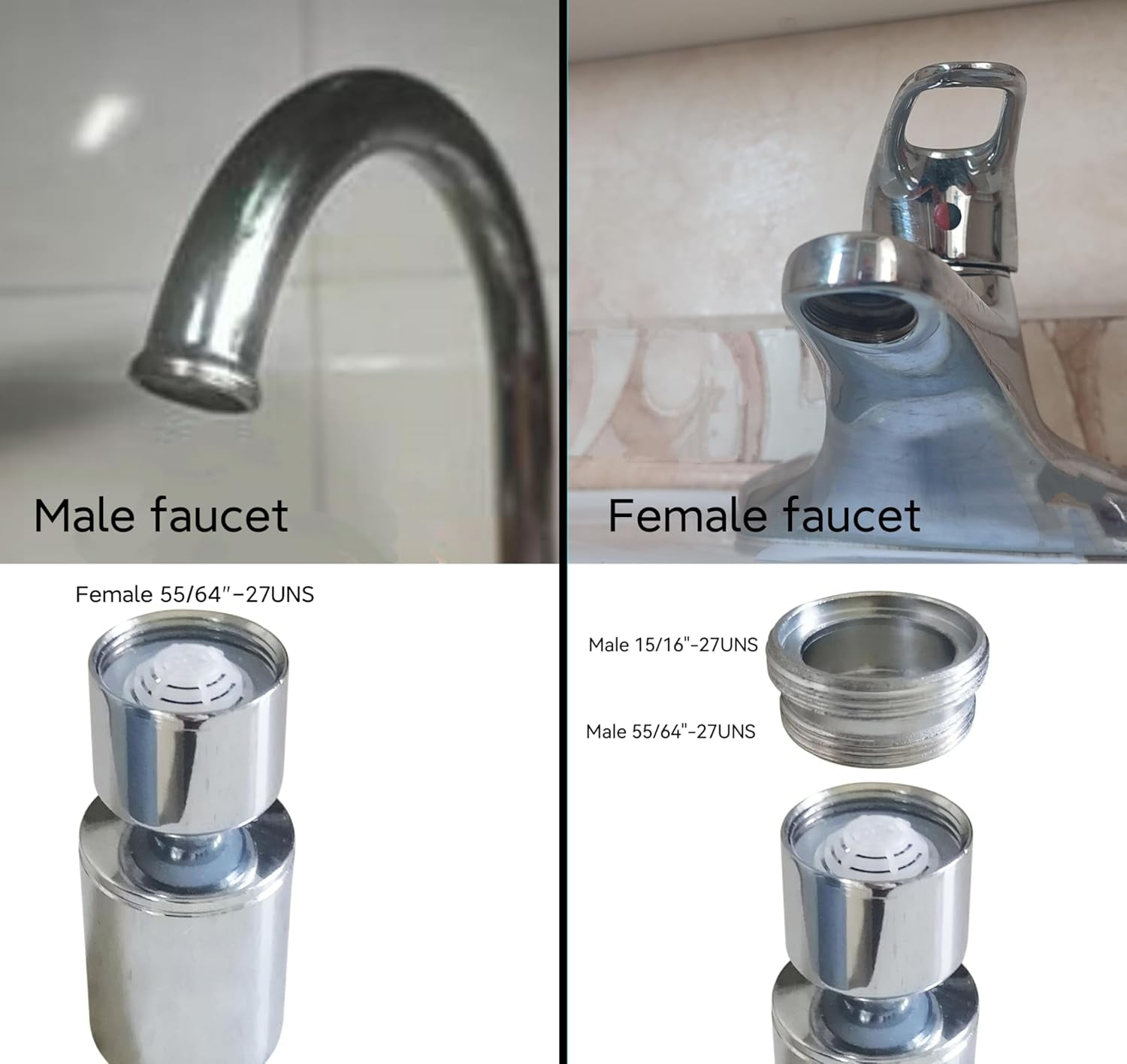 Kitchen Sink Faucet Attachment,bathroom faucet nozzle aerator,faucet extender, 360 degree swivel dual flow sprayer for sink tap head...