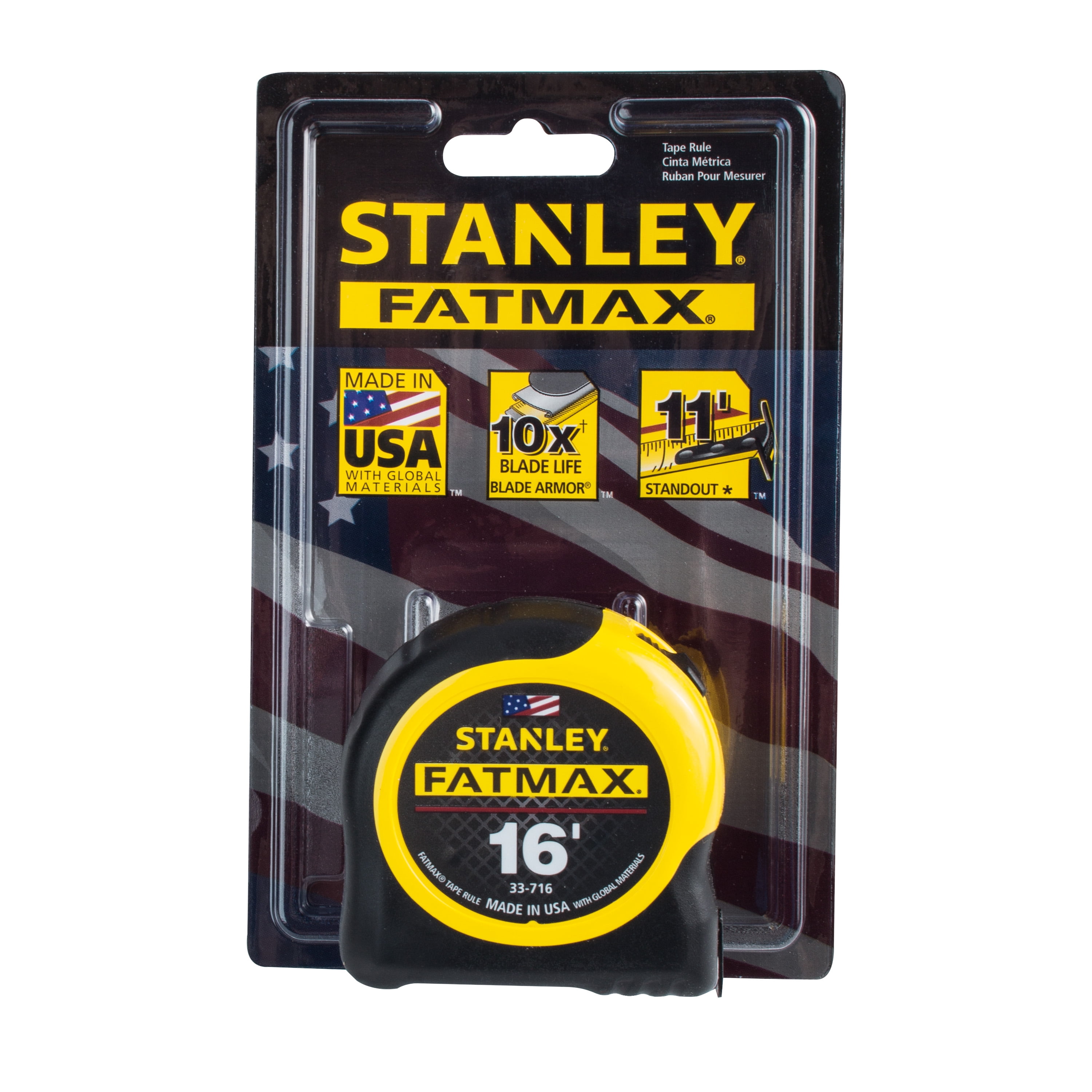 Stanley FatMax 33-725 Blade Armor Reinforced Tape Measure, 1 1/4in x 16ft