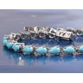 thumbnail image 2 of Turquoise Pear Wedding Tennis Bracelet, Pear Shaped Bracelet,Anniversary Gift, Birthstone Jewelry, Gifts, 2 of 4