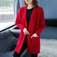 thumbnail image 2 of ShomPort Warm Knit Cardigan Sweaters for Women Open Front Long Sleeve Long Cardigan with Pockets, 2 of 6