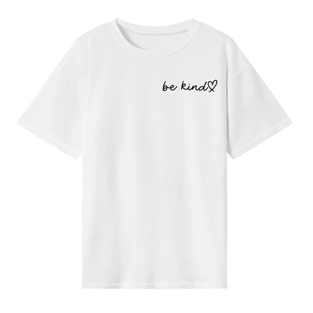 Camiseta de manga corta para mujer, cómoda y elegante, con cuello redondo para desplazamientos XL