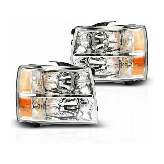 Headlight Assembly Set 2 - Compatible with 2007 - 2013 Chevy Silverado 1500 2008 2009 2010 2011 2012