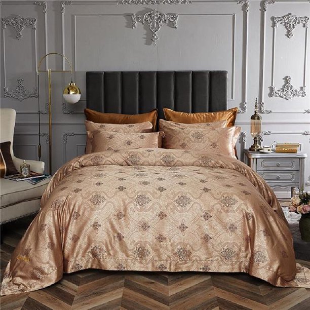 Dolce Mela DM719K Luxury Jacquard Bedding Duvet Cover Set, King Size