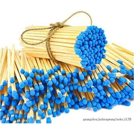 

3.75 Blue Color Matches (100 Count) - Plus Free Striker!!! - Long Decorative Wooden Match Sticks - Wholesale Bulk For Candles And Fireplace (Blue)