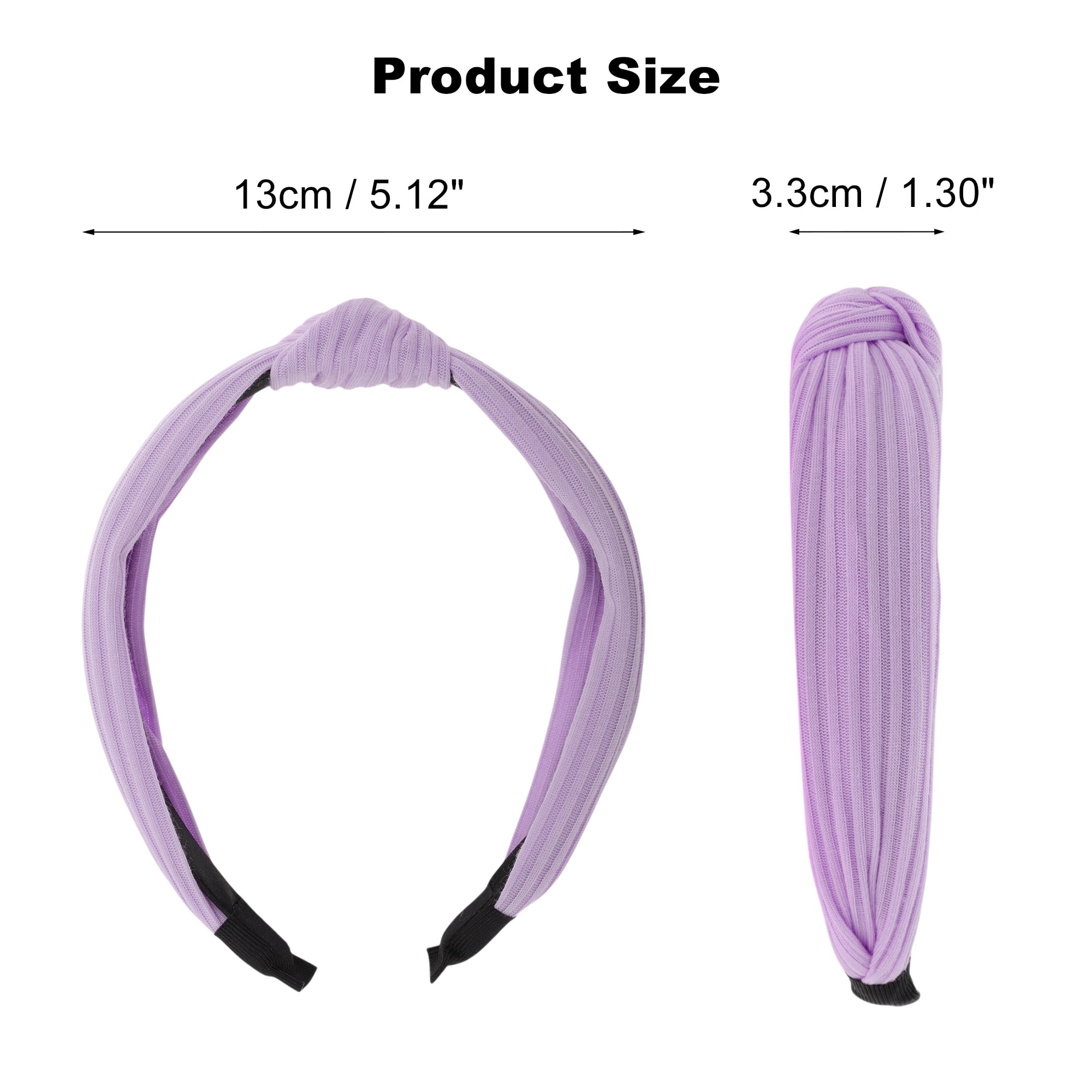 Unique Bargains Textured Cotton Knot Headband Soft Hairband 1.3 Inch Wide Purple
