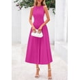 thumbnail image 3 of Vestido PRETTYGARDEN sin mangas línea A plisado midi rosa talla S, 3 of 8