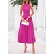 thumbnail image 3 of Vestido PRETTYGARDEN sin mangas línea A plisado midi rosa talla S, 3 of 8