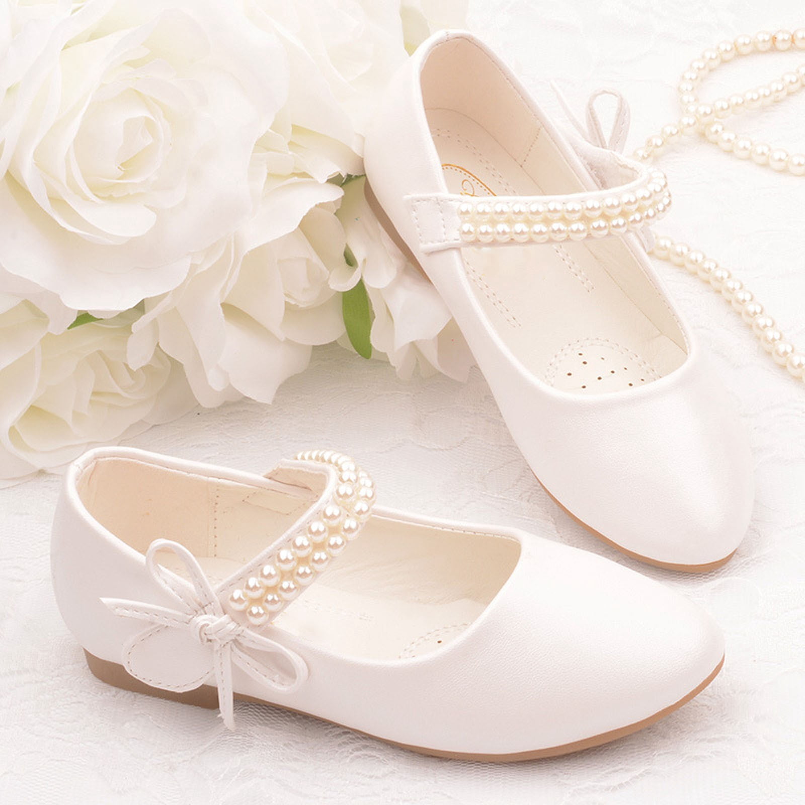 NOKIO Children'S Mary Jane Flats Girls' Princess Sandals Kids Mary Jane Ballet Flats Girls Single Shoes Kids Open Toe Ankle Strap Dress Shoes Wedding Party Sandals For Toddler Kids Shoes