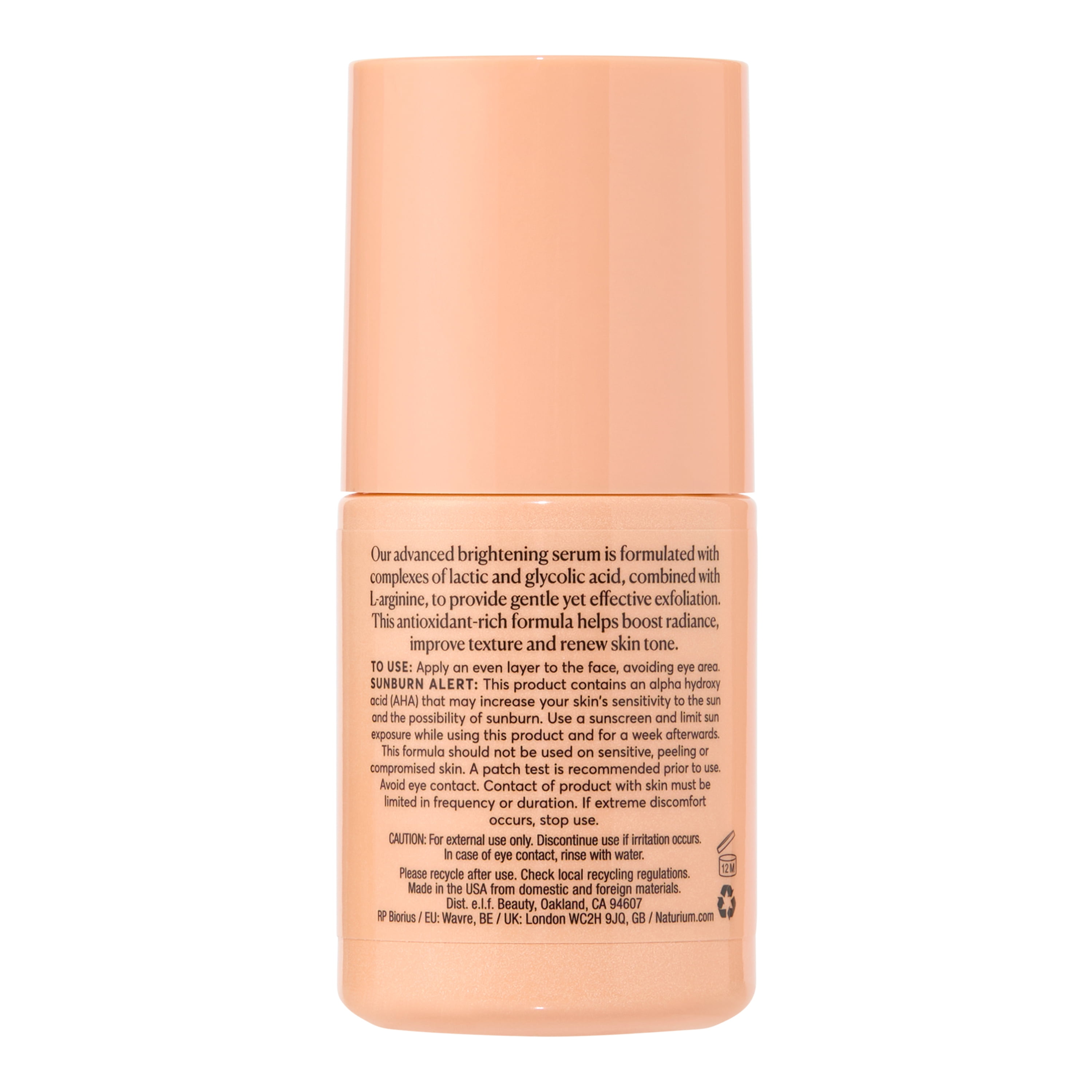 Naturium Multi-Bright Advanced Serum, Exfoliating Skincare for Radiant Glow with L-Arginine, Lactic & Glycolic Acid, 30 mL / 1.0 fl oz