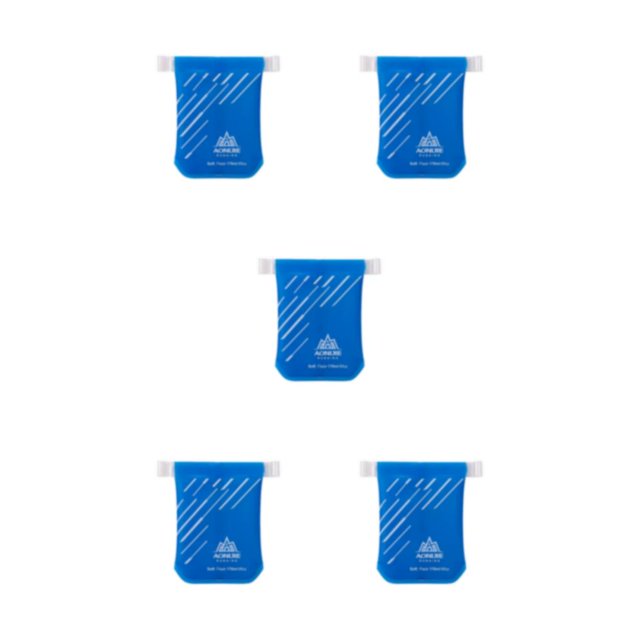 Naiovety Botella de agua ligera y portátil para correr, fácil de guardar y plegable, fácil de limpiar, PU, azul oscuro, 170ml Type2 NO2