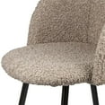 thumbnail image 5 of 2 PCS Accent Chairs, Modern Teddy Faux Fur Dining Chairs, Upholstered Kitchen Chair, Mid Century Dinner Chair with Sturdy Legs, Side Chair Single Sofa Chair, for Kitchen Vanity Bedroom, Light Brown, 5 of 7