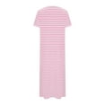 thumbnail image 6 of Uaswgudfs ​Women's Short Sleeve Fitted Midi Dress​ - Summer Casual Round Neck with Side Slit, Knee-Length Lightweight Daily Wear Hot Pink 3XL, 6 of 6
