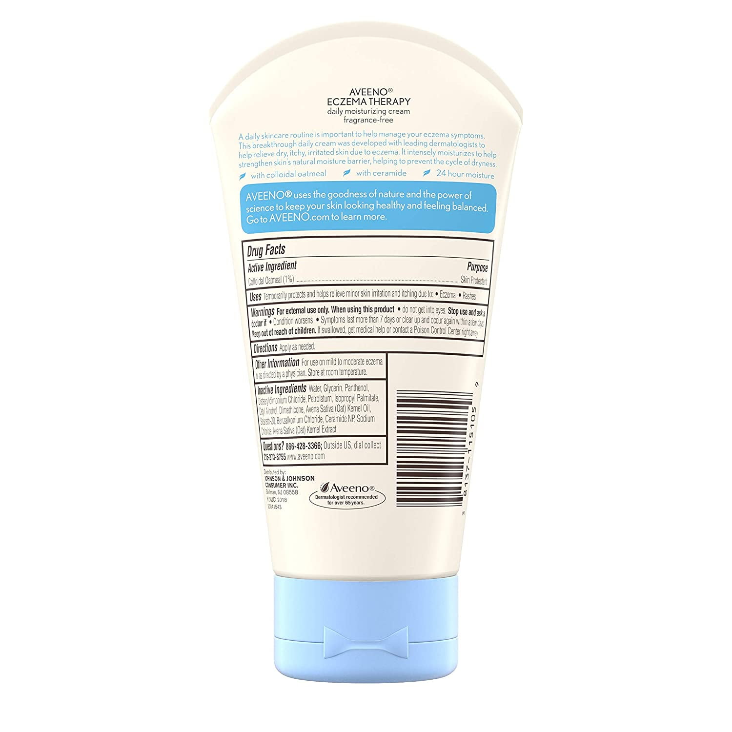 Aveeno Eczema Therapy Moisturizing Cream Helps Skin Protectant, 5 oz, 6 Pack