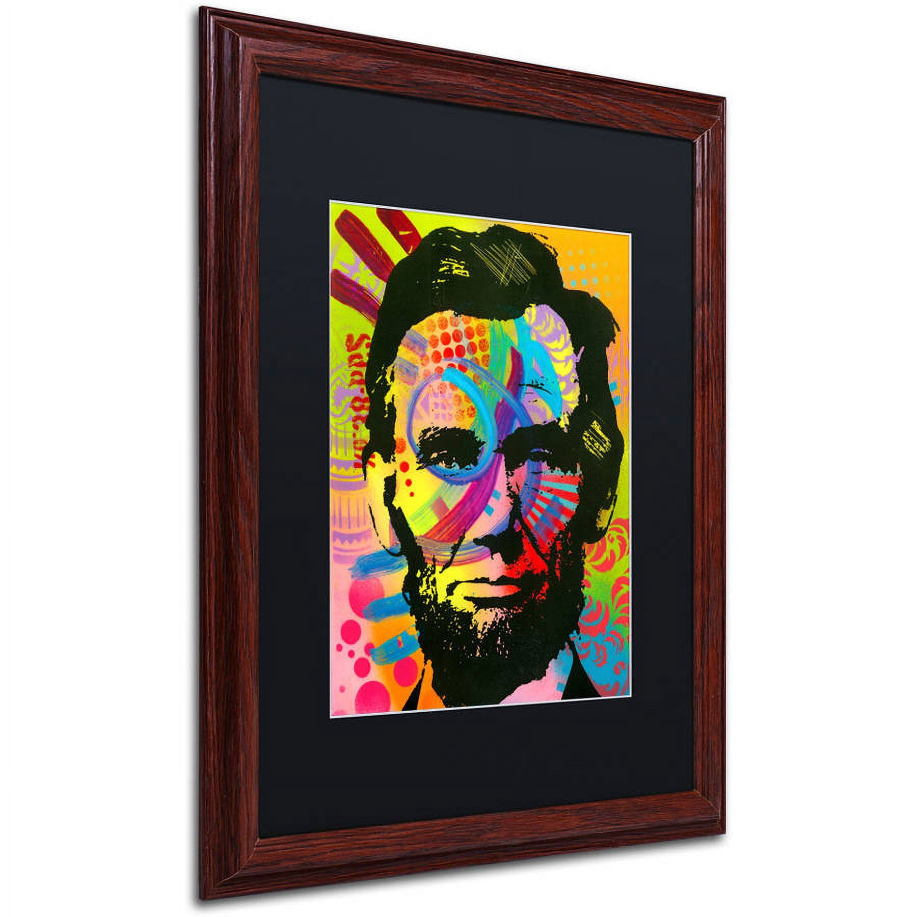 Trademark Fine Art "Abraham Lincoln II" Canvas Art by Dean Russo, Black Matte, Wood Frame