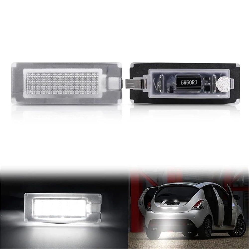 Zyutaosan Pair White LED License Plate Lights For Fiat Ducato Bus Box 2006-2020