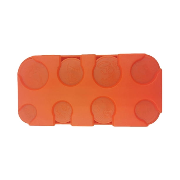 Cápsulas para monedas, porta monedas con tapa, 8 unidades, clasificador de monedas, dispensador de monedas naranja
