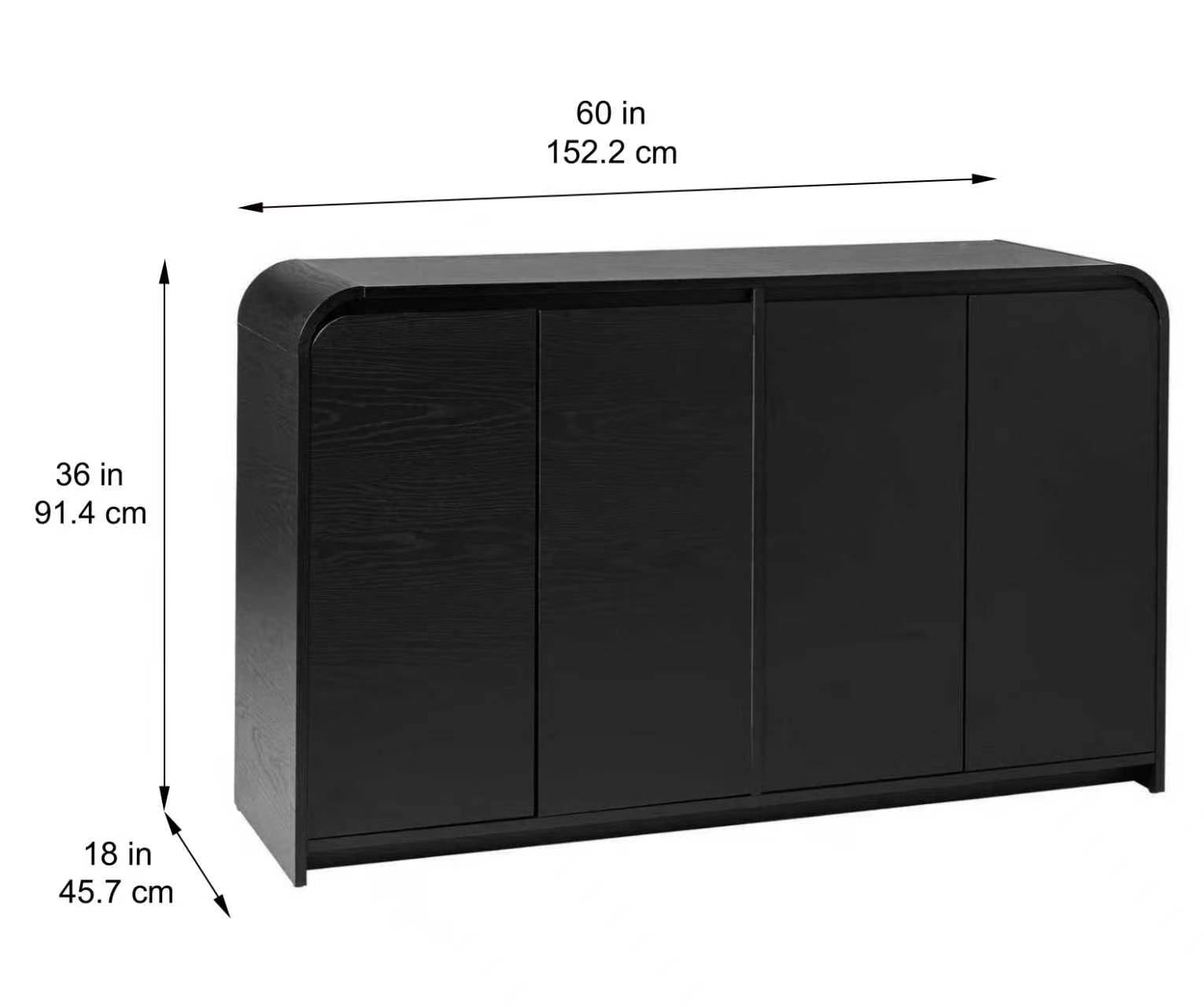 Better Homes & Gardens Juliet Sideboard, Rich Black Finish
