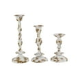 thumbnail image 2 of Decmode Rustic 10, 13, And 16 Inch Distressed White And Brown Metal Candle Holder - Set of 3, 2 of 4