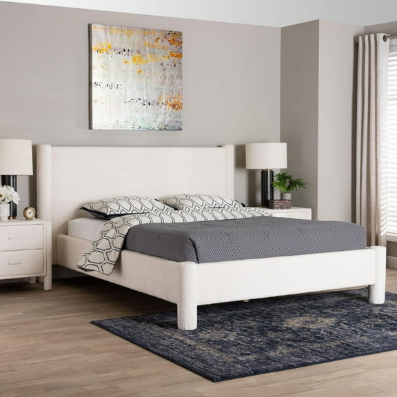 Baxton Studio Laria Modern Platform Bed, King, White