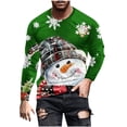 thumbnail image 2 of WXLWZYWL Men's Christmas Sweatshirt Crewneck Trendy Big and Tall Santa Printed Sweatshirts Pullover Tops Party Apparel, 2 of 5