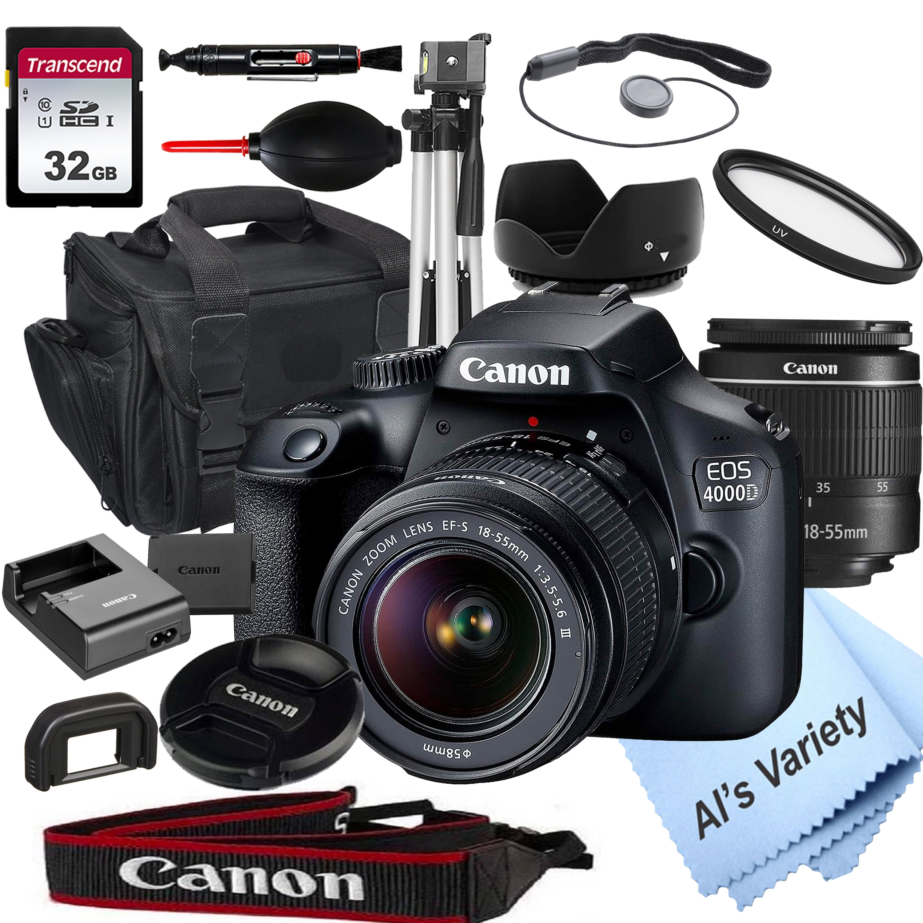 Canon EOS 4000D DSLR Camera with 18-55mm f/3.5-5.6 Zoom Lens + 32GB