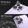 thumbnail image 2 of Dteck for iPhone 14 Pro Max Camera Lens Protector, for iPhone 14 Pro Camera Lens Protector, Individual Metal Anti Scratch HD Clear Case Friendly Tempered Glass Camera Cover, Purple, 2 of 6