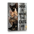 thumbnail image 4 of Home Is Where the Cat Is Canvas Wall Art – Cute Cat Lover Quote – Rustic Pet Décor for Living Room, Bedroom, or Entryway – Gift for Cat Owners – Ready to Hang, 4 of 4