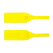 Secure Cable Ties 13 Inch Heavy-Duty Blank Yellow Pull Tight Plastic Seal - 100 Pack