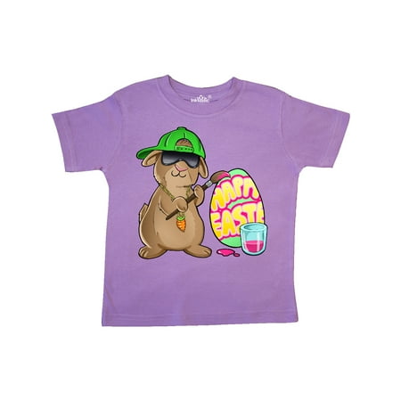 

Inktastic Hip Hop Artist Cute Brown Easter Bunny Painting Egg Gift Toddler Boy or Toddler Girl T-Shirt