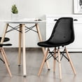 thumbnail image 4 of Gymax 2PCS Modern DSW Dining Chair Office Home w/ Mesh Design Wooden Legs Black, 4 of 10