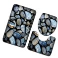 thumbnail image 3 of Juego de alfombras de baño con estampado de piedra 3D, alfombrillas de baño antideslizantes, alfombrillas decorativas para asiento de inodoro, alfombra 3 piezas Eigraketly JJ25267-10, 3 of 6