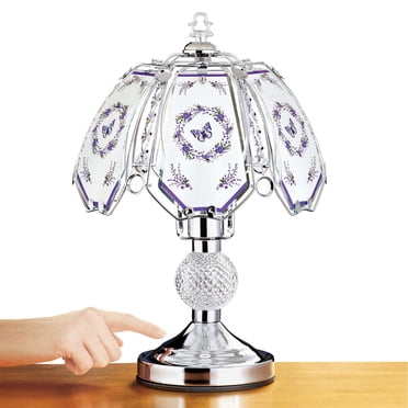 ORE International Traditional Floral Touch Table Lamp, White - Walmart.com