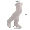 thumbnail image 5 of 1 Pair Winter Floor Socks Thick Double Sided Velvet Solid Color Over-the-knee Length Elastic Anti-slip Warm Cozy Soft Unisex Home Floor Stockings Leg Warmers, 5 of 7