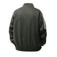 thumbnail image 4 of Men's Solid Color Zip Lapel Retro Workwear Jacket, Army Green, Size L, 4 of 5