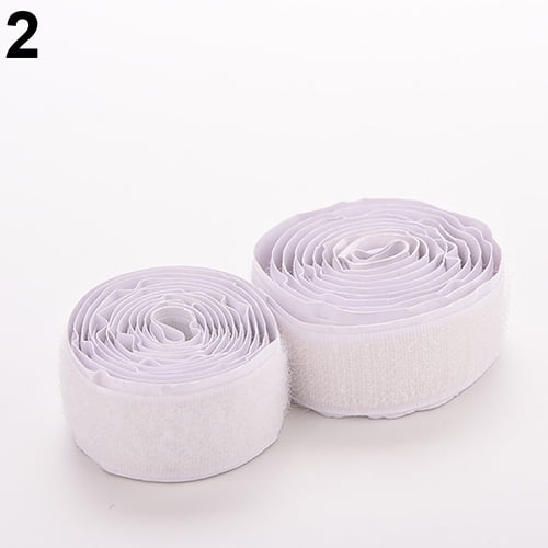 Trayknick 2Rolls/Set 3Ft Nylon Strap Hook Loop Self Adhesive Strong Sticky Fastener Tape White