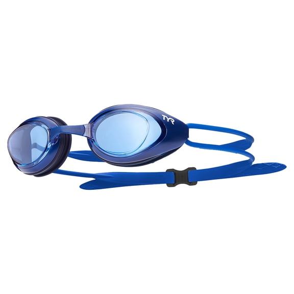 TYR Blackhawk Racing Swim Goggles - Advanced Swimming Goggles for Competition Anti-Fog UV Protection Watertight Fit, Blue/Navy