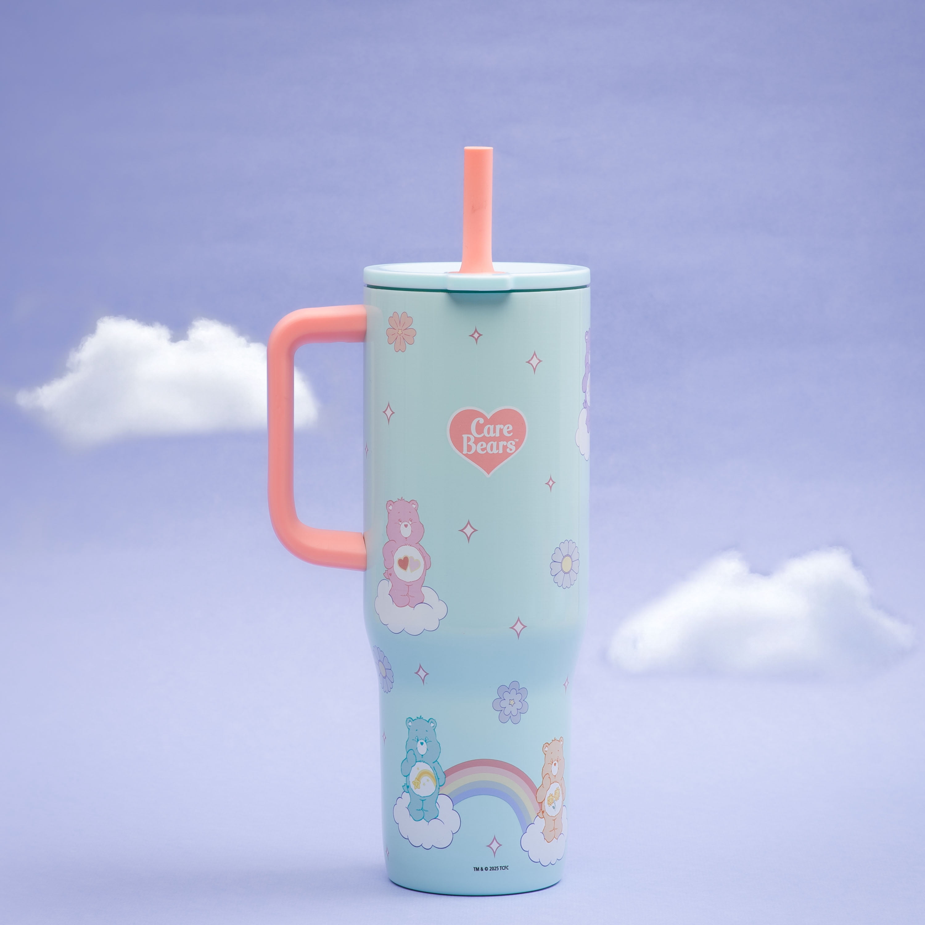 Zak Designs 30oz Care Bears Double Wall Stainless Steel Vaccuum Insulated Sutton Straw Tumbler