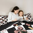 thumbnail image 4 of Feelyou Baseball Bow Bedding Comforter Set 7pcs, Love Heart Buffalo King Bedding Sets, 4 of 8