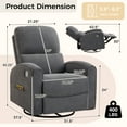 thumbnail image 6 of Aemeios Manual Recliner Swivel Chenille Glider Chair with Adjustable Headrest, Gray, 6 of 12