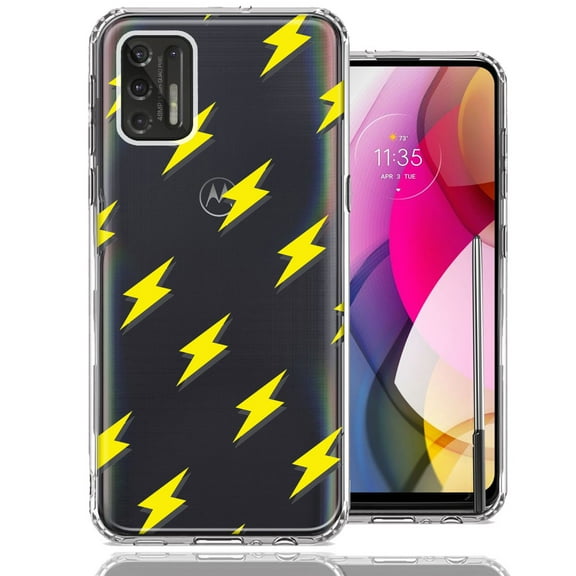 MUNDAZE for Motorola Moto G Stylus 2021 Electric Lightning Bolts Design Double Layer Phone Case Cover