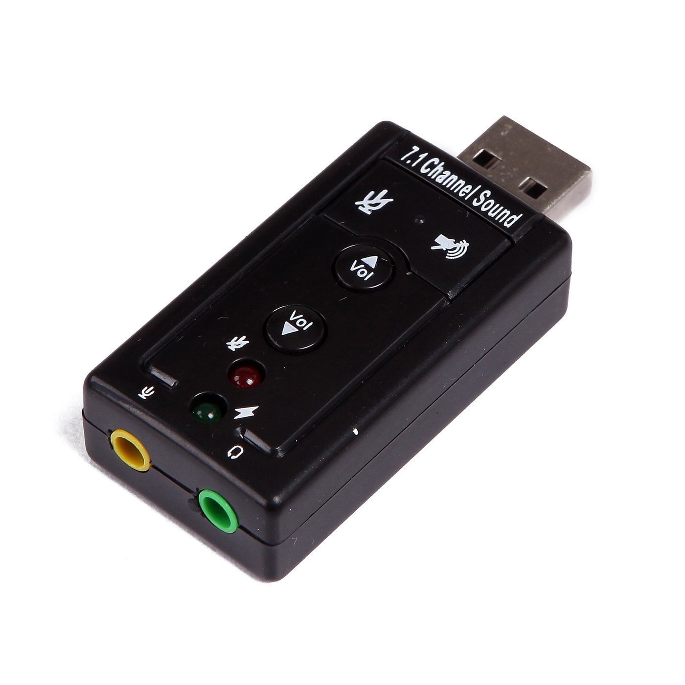 External USB Sound Card 7.1 Channel 3D Audio Adapter with 3.5mm Headset MIC