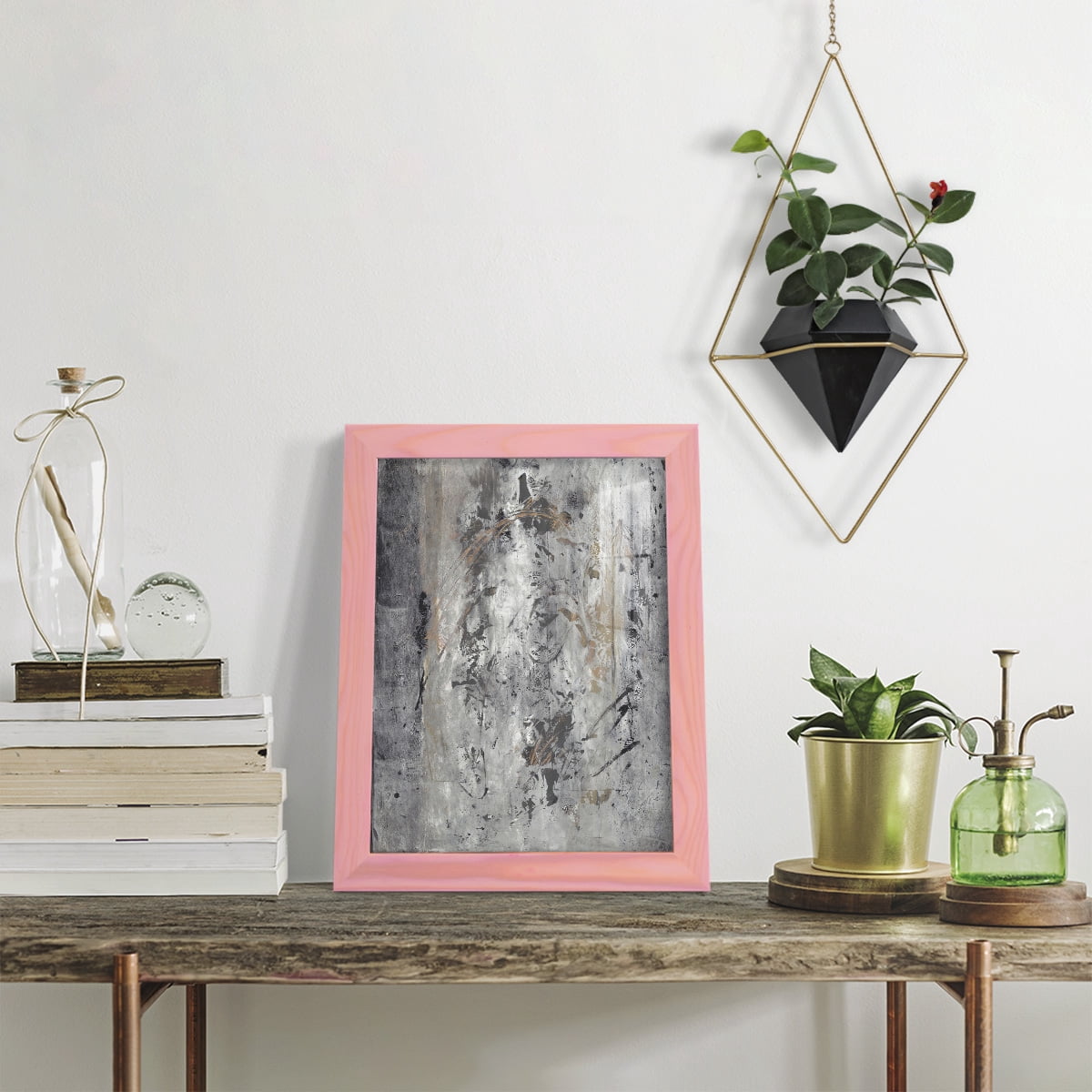 Ancient Marks II - Framed Print w/glass - Sunset Pink